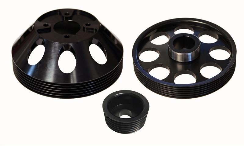 Hyundai Genesis Coupe Pulley Combo - Torque Solution - Lightweight WP/Crank/Alt - Black - `10-`27